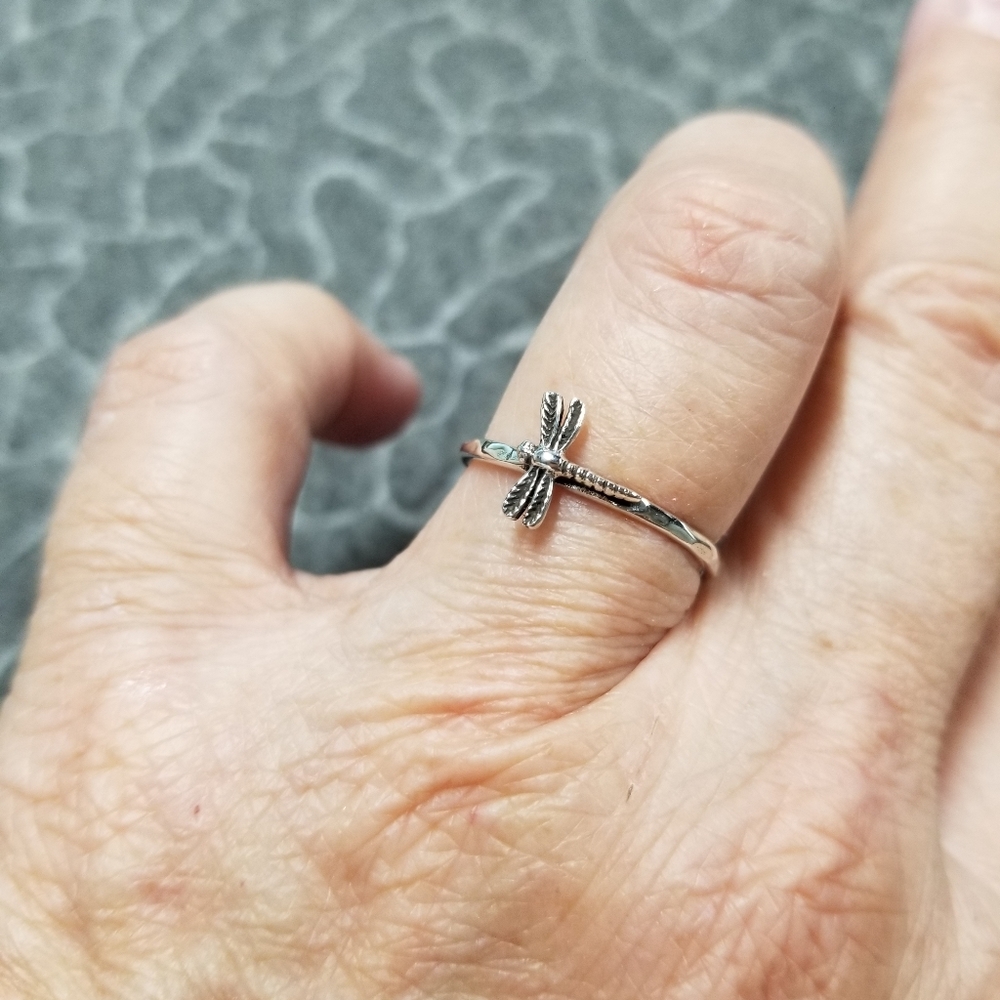 Dainty 925 Sterling Silver DRAGONFLY Ring>Dragonfly,Lucky Dragonfly,Non Tarnish